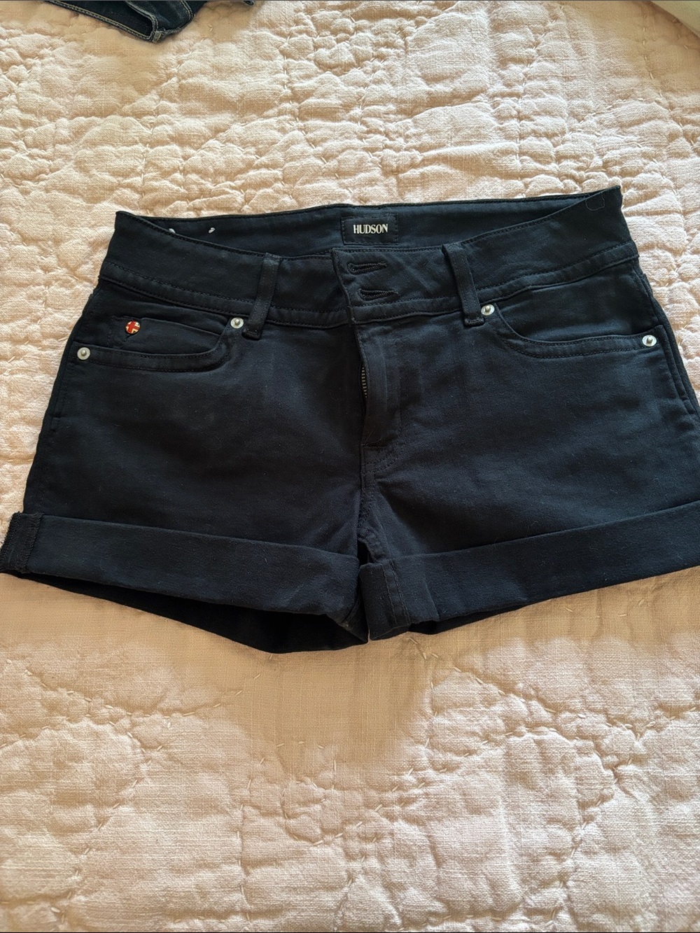 Hudson Ruby Black Rolled-Hem Women's Jean Shorts